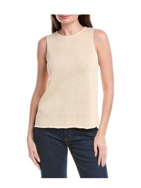 Lafayette 148 New York Sleeveless Tank Top in Lt Beige. Delicate and stretchy XL